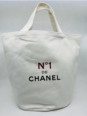 N°1 White Canvas Tote Bag